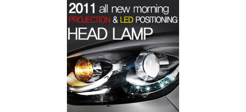 mobis projection led headlights for kia morning 2011-13